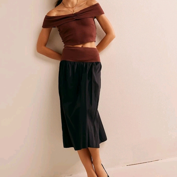 Free People Brown and Black Skirt - Picture 2 of 5